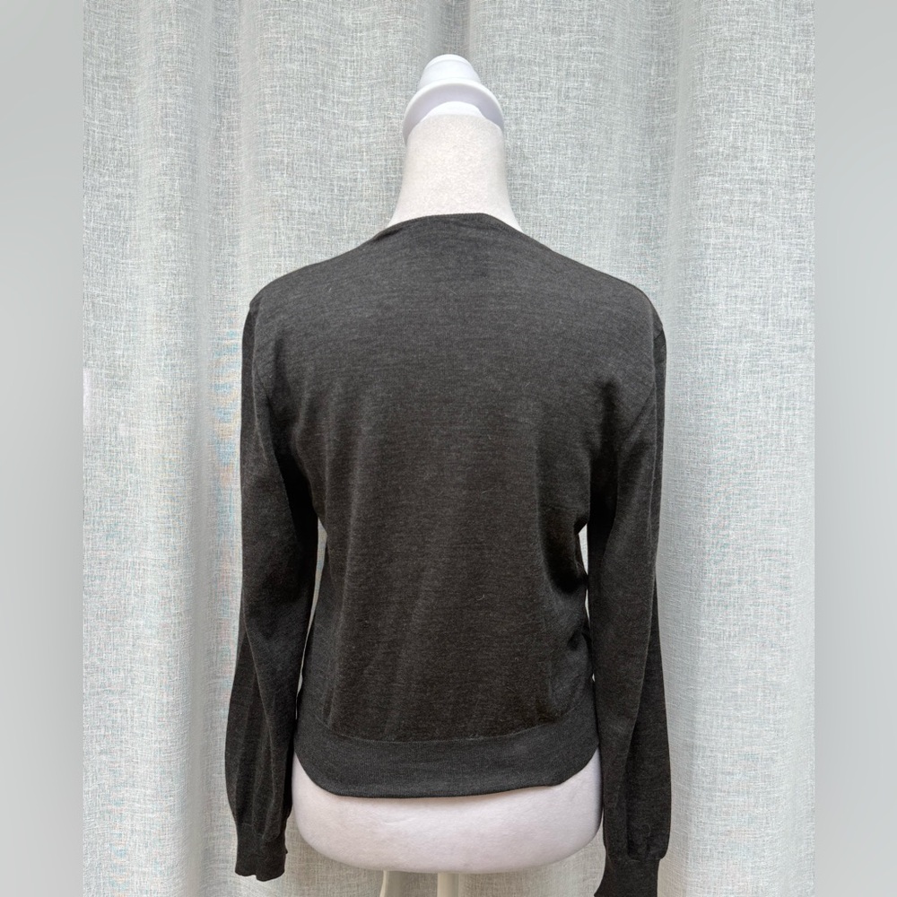 AS IS Ralph Lauren Collection purple label gray long sleeve cashmere silk top - Picture 2 of 10